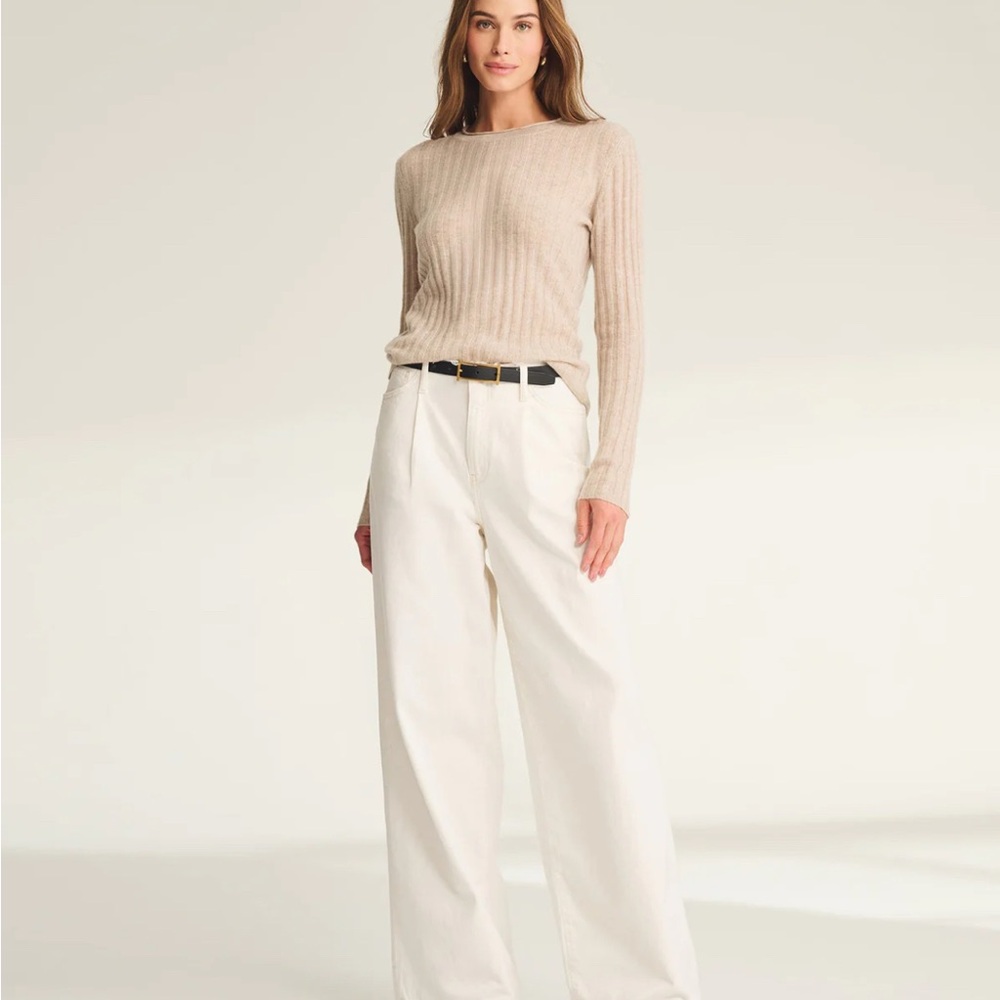 Beige Ribbed Sweater